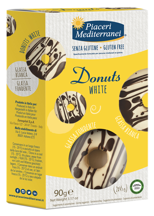 PIACERI MEDITERRANEI DONUTS WHITE 90 G - farmasorriso.com
