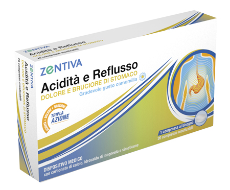 ZENTIVA ACIDITA' REFLUSSO 20 COMPRESSE MASTICABILI - farmasorriso.com