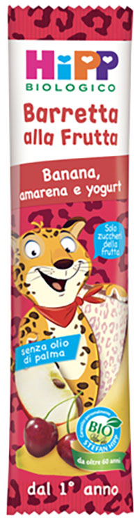 HIPP BIO BARRETTA ALLA FRUTTA BANANA/AMARENA/YOGURT 23 G - farmasorriso.com