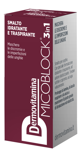DERMOVITAMINA MICOBLOCK 3 IN 1 SMALTO IDRATANTE E TRASPIRANTE BORDEAUX 5 ML - farmasorriso.com