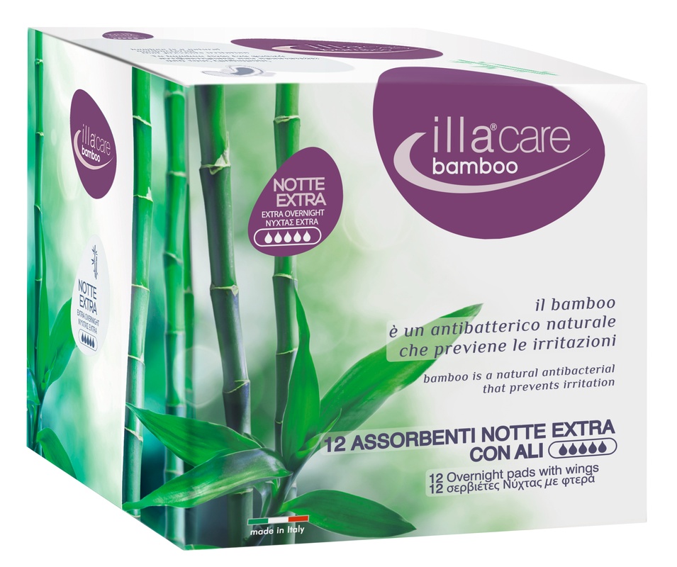 ILLA CARE BAMBOO ASSORBENTI NOTTE EXTRA 12 PEZZI - farmasorriso.com