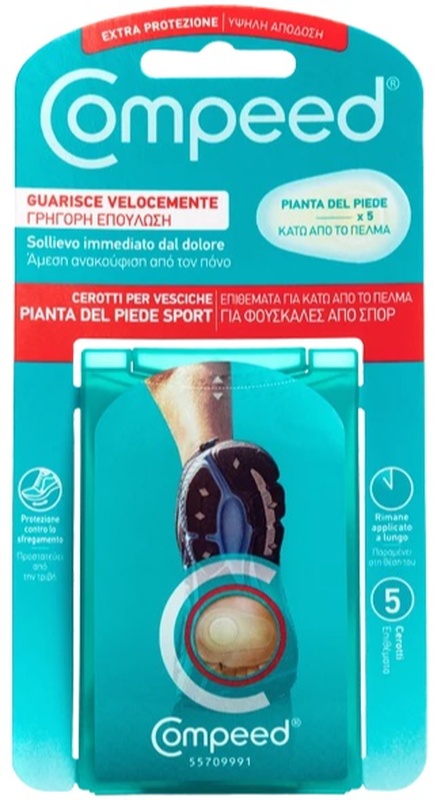 COMPEED CEROTTI PER VESCICHE PIANTA PIEDE SPORT 5 PEZZI - farmasorriso.com