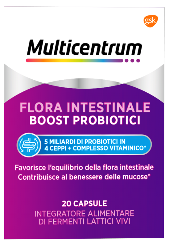 MULTICENTRUM FLORA INTESTINALE BOOST PROBIOTICI 20 CAPSULE - farmasorriso.com