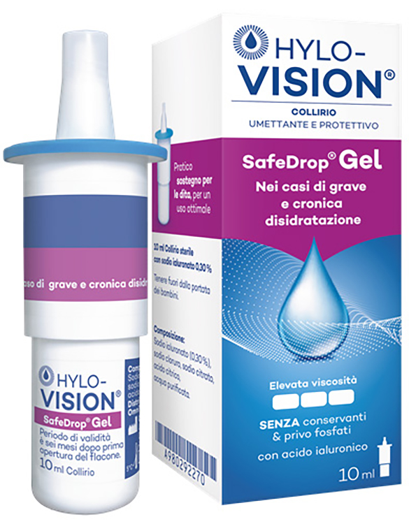 HYLOVISION SAFE DROP GEL 0,3% COLLIRIO UMETTANTE E PROTETTIVO 10 ML - farmasorriso.com