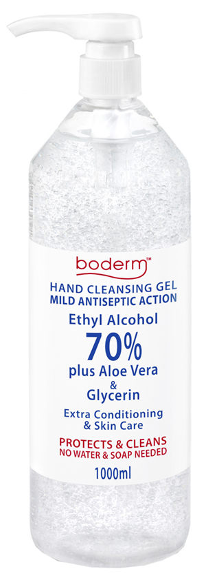 BODERM HAND CLEANSING GEL 70% 1 LITRO CON DISPENSER - farmasorriso.com