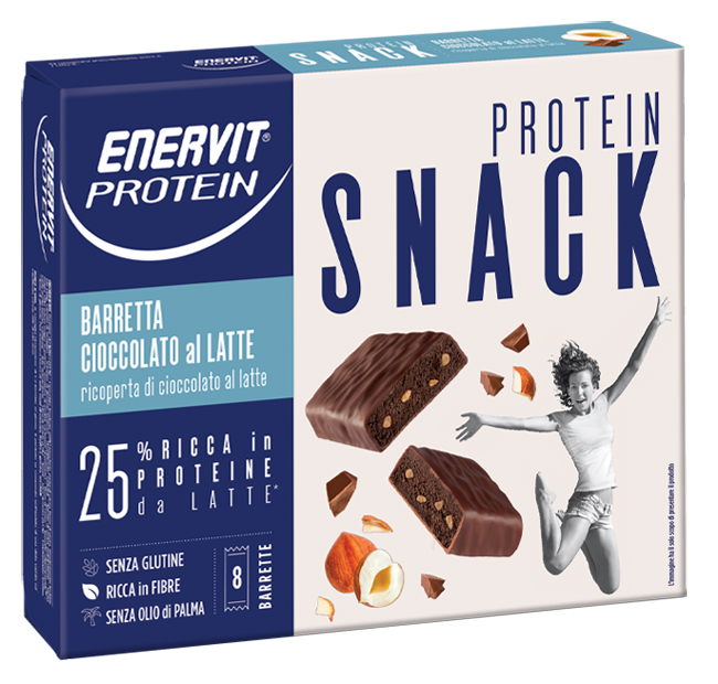 ENERVIT PROTEIN SNACK CIOCCOLATO LATTE 8 BARRETTE 27 G - farmasorriso.com