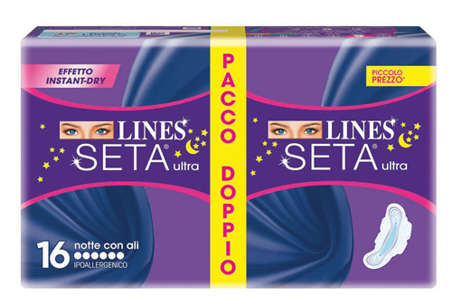 LINES SETA ULTRA ASSORBENTE NOTTE 16 PEZZI - farmasorriso.com