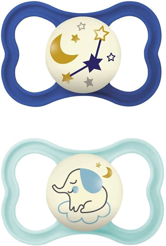 MAM AIR NIGHT SUCCHIETTO 16+ MESI SILICONE MASCHIO 2 PEZZI - farmasorriso.com