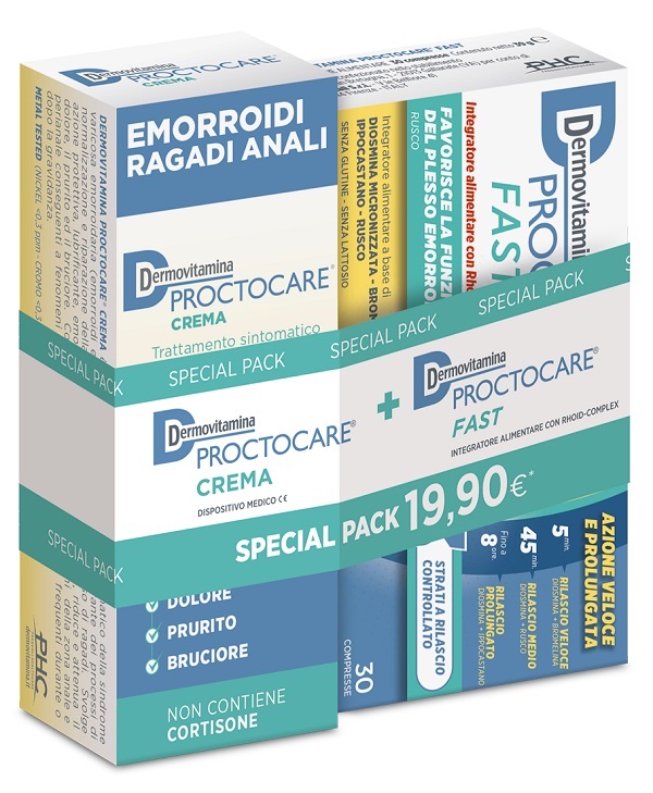 DERMOVITAMINA PROCTOCARE BIPACK PROCTOCARE FAST 30 COMPRESSE + PROCTOCARE CREMA 30 ML - farmasorriso.com