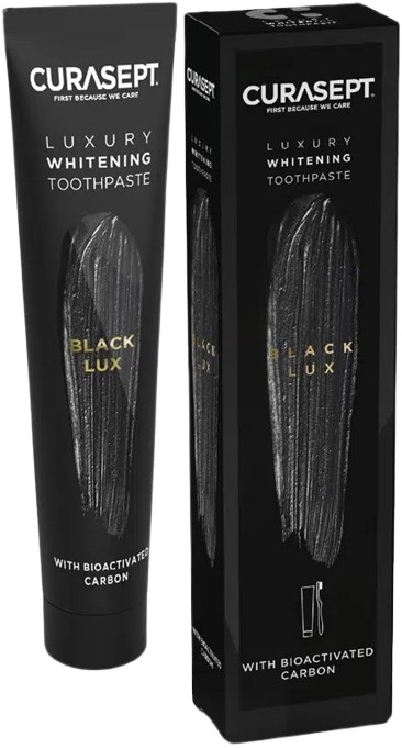 CURASEPT BLACK LUXURY WHITENING DENTIFRICIO 75 ML - farmasorriso.com