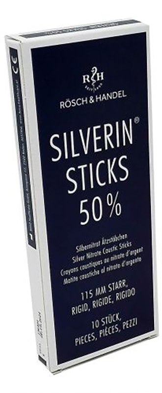 MATITA CAUSTICA SILVERIN NITRATO D'ARGENTO 50% RIGIDA LUNGHEZZA 115 MM 10 PEZZI - farmasorriso.com