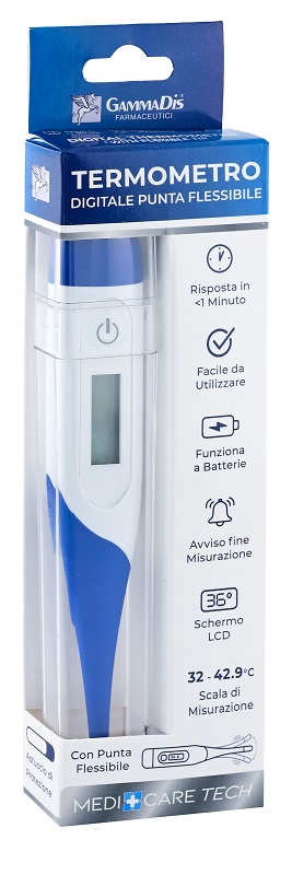 TERMOMETRO DIGITALE PUNTA FLESSIBILE CON CUSTODIA PROTETTIVA - farmasorriso.com