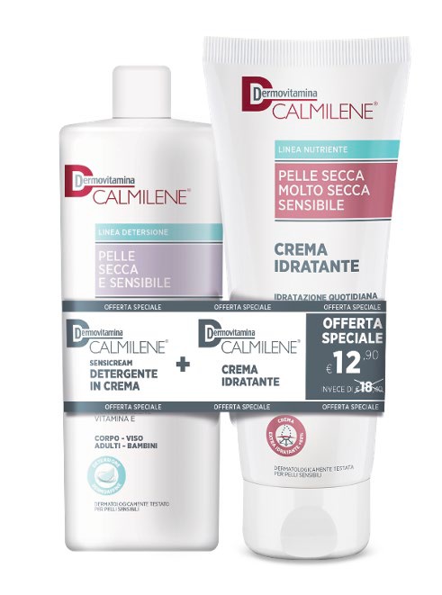 DERMOVITAMINA CALMILENE SENSICREAM DETERGENTE IN CREMA 500 ML + CREMA IDRATANTE 250 ML - farmasorriso.com