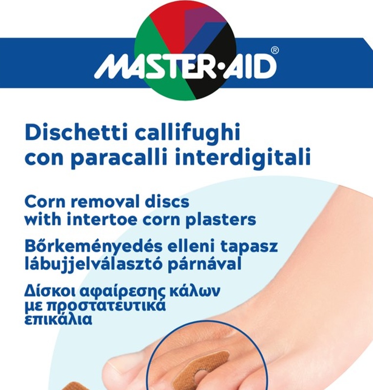 DISCHETTO CALLIFUGO 6 PEZZI + PARACALLO 6 PEZZI INTERDIGITALI MASTER-AID FOOTCARE B5 - farmasorriso.com