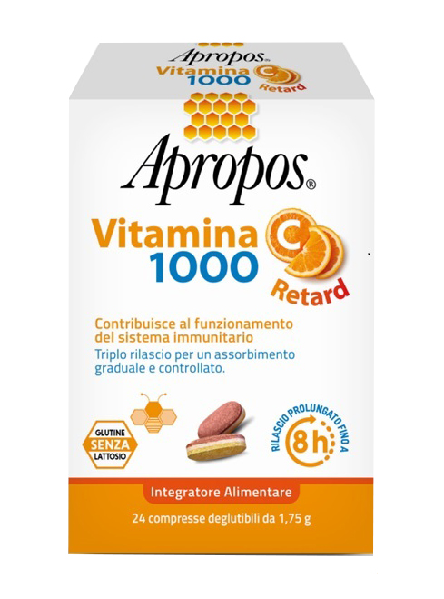 APROPOS VITAMINA C 1000 A RILASCIO PROLUNGATO 24 COMPRESSE DEGLUTIBILI - farmasorriso.com