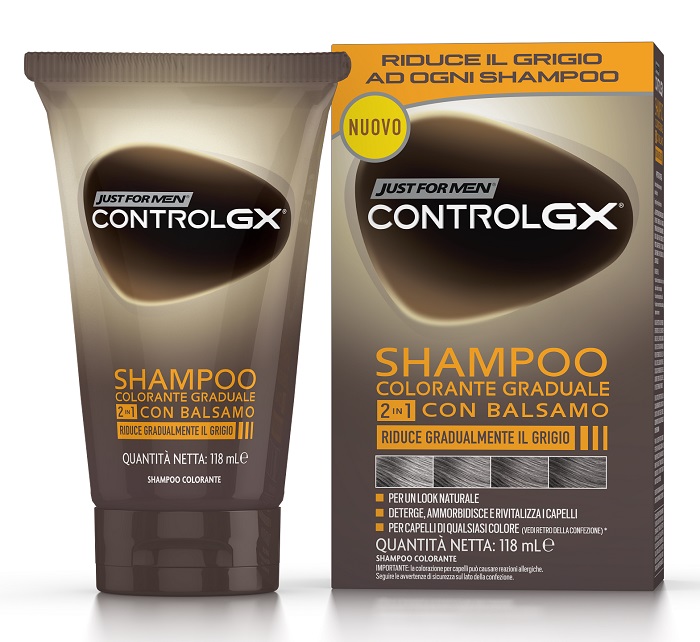 JUST FOR MEN CONTROL GX SHAMPOO COLORANTE GRADUALE 2 IN 1 CON BALSAMO 150 ML - farmasorriso.com