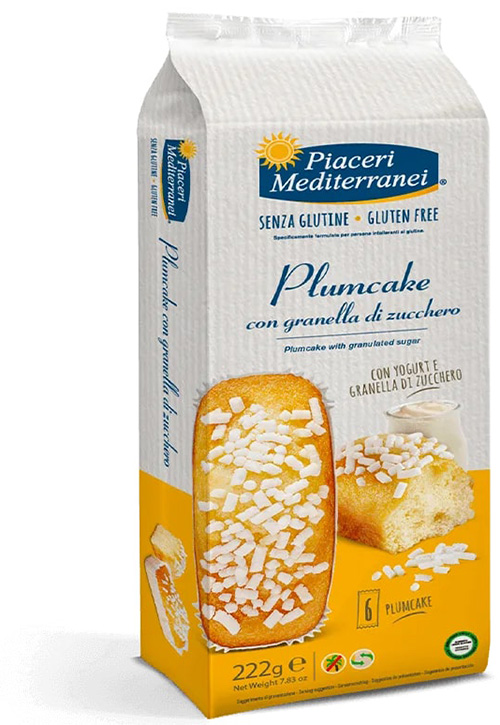 PIACERI MEDITERRANEI PLUMCAKE GRANELLA ZUCCHERO 6 PEZZI 37 G - farmasorriso.com