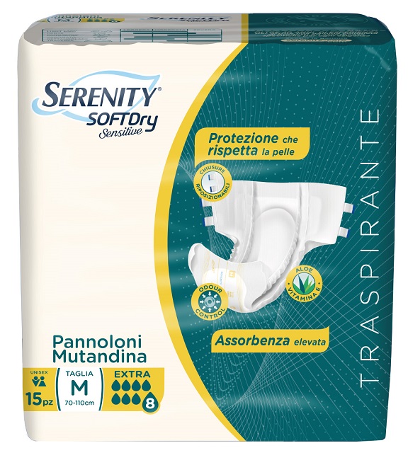 PANNOLONE MUTANDINA SERENITY SD SENSITIVE EXTRA M 15 PEZZI - farmasorriso.com
