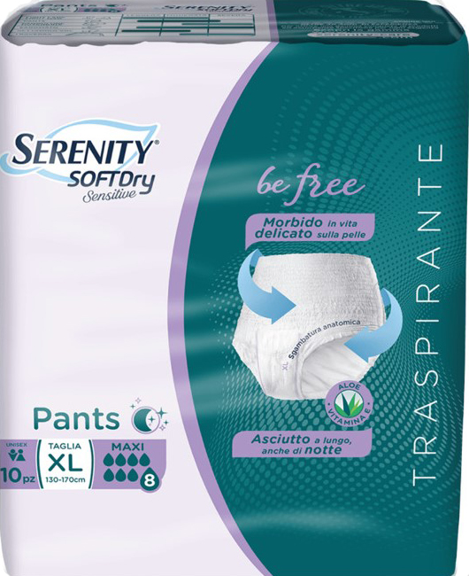 SERENITY PANTS SD SENSITIVE BE FREE MAXI XL 10 PEZZI - farmasorriso.com
