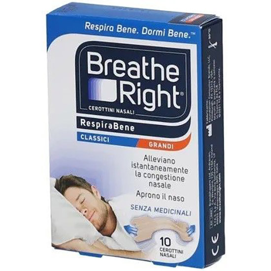CEROTTI NASALI BREATHE RIGHT CLASSICI GRANDI 10 PEZZI - farmasorriso.com