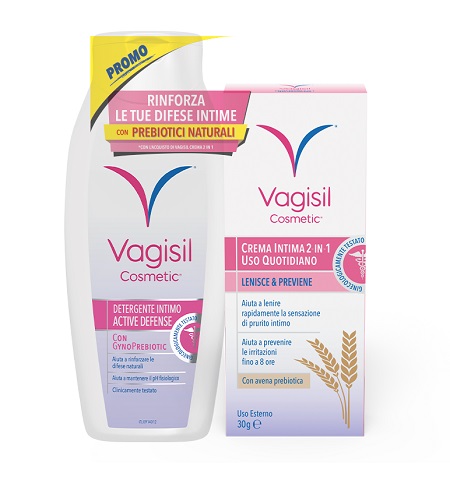 VAGISIL DUO DEFENSE CREMA INTIMA 2 IN 1 30 G + DETERGENTE INTIMO 250 ML OMAGGIO - farmasorriso.com