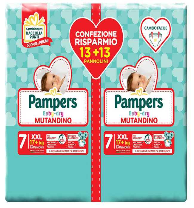 PAMPERS BABY DRY MUTANDINA DUODWCT EXTRA EXTRALARGE 26 PEZZI - farmasorriso.com