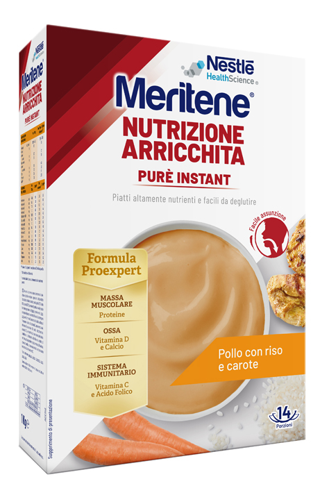 MERITENE PURE' INSTANT POLLO CON RISO E CAROTE 1 KG - farmasorriso.com