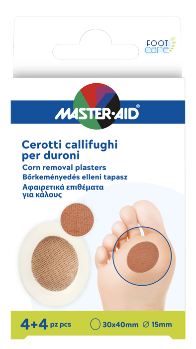 CEROTTO CALLIFUGO MASTER-AID FOOTCARE PER DURONI 4+4 PEZZI B1 - farmasorriso.com