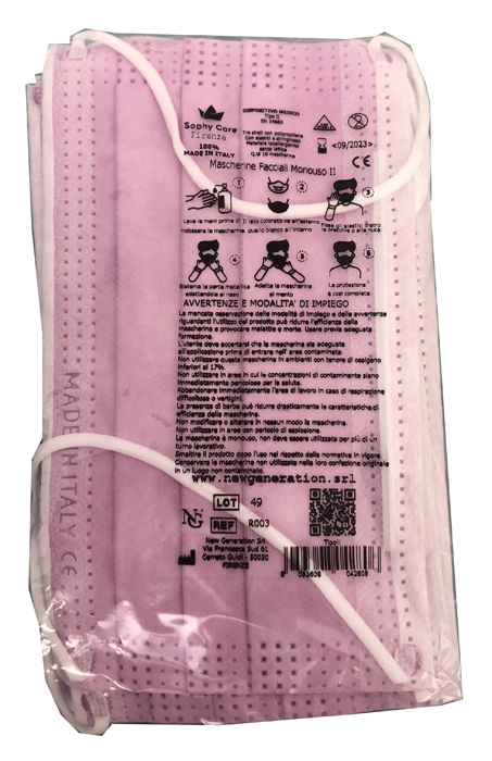 SOPHY CARE MASCHERINA CHIRURGICA TIPO II R003 18 ROSA 10 PEZZI - farmasorriso.com