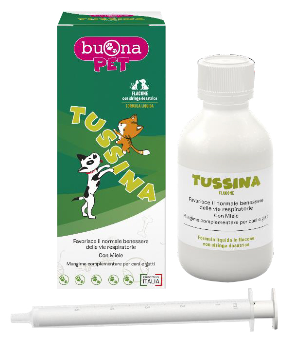 TUSSINA FLACONE CANI E GATTI CON SIRINGA DOSATRICE 100 G BUONAPET - farmasorriso.com