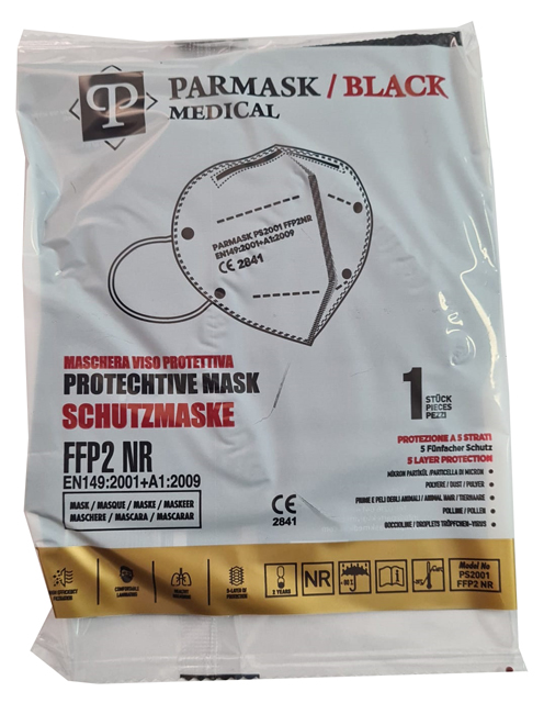 MASCHERINA PARMASK MEDICAL FFP2 BLACK 10 PEZZI - farmasorriso.com