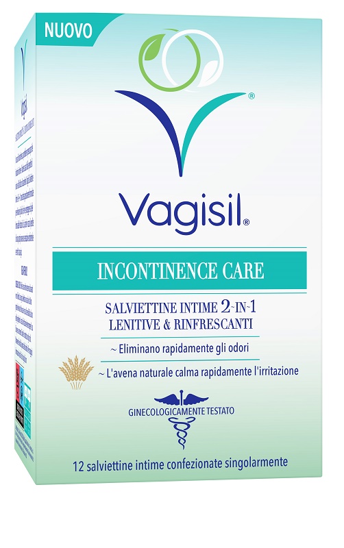 VAGISIL INCONTINENCE CARE SALVIETTINE INTIME 2IN1 LENITIVE & RINFRESCANTI 12 PEZZI - farmasorriso.com