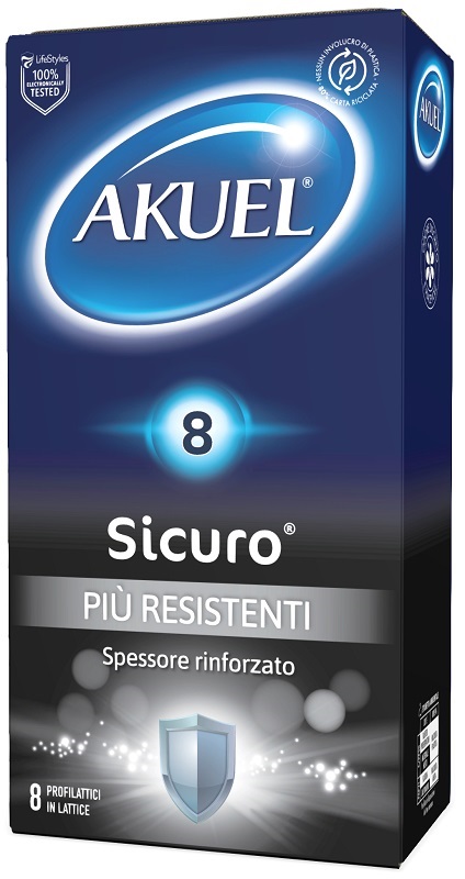 PROFILATTICO AKUEL SICURO PIU' RESISTENTE 8 PEZZI - farmasorriso.com