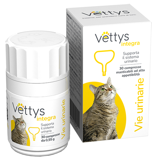 VETTYS INTEGRA VIE URINARIE GATTO 30 COMPRESSE MASTICABILI - farmasorriso.com