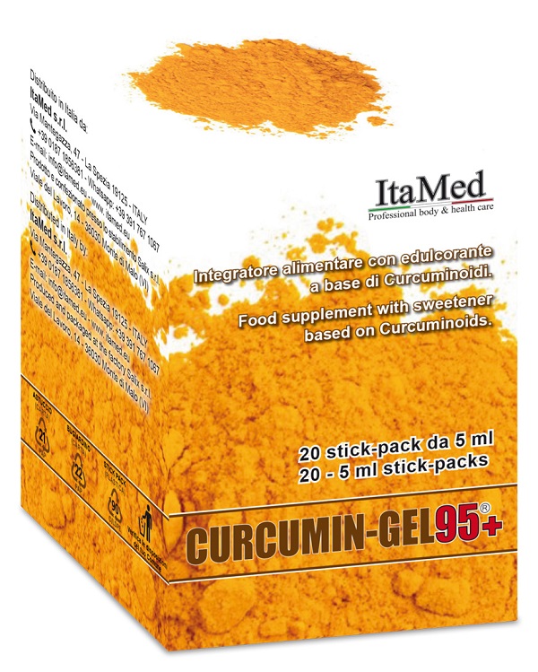 CURCUMIN GEL 95+ 20 BUSTINE STICK PACK MONODOSE DA 5 ML AROMA LAMPONE - farmasorriso.com