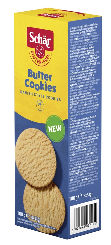 SCHAR BUTTER COOKIES BISCOTTI DI PASTAFROLLA 3 PORZIONI DA 33 G - farmasorriso.com