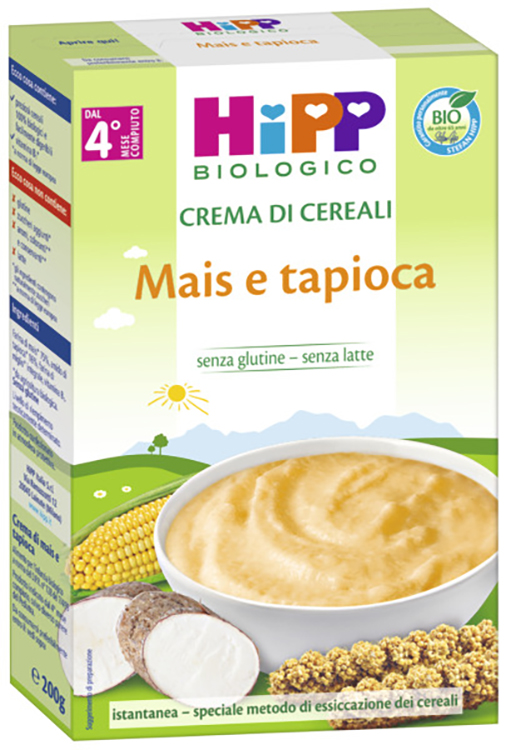 HIPP BIO CREMA CEREALI MAIS/TAPIOCA 200 G - farmasorriso.com