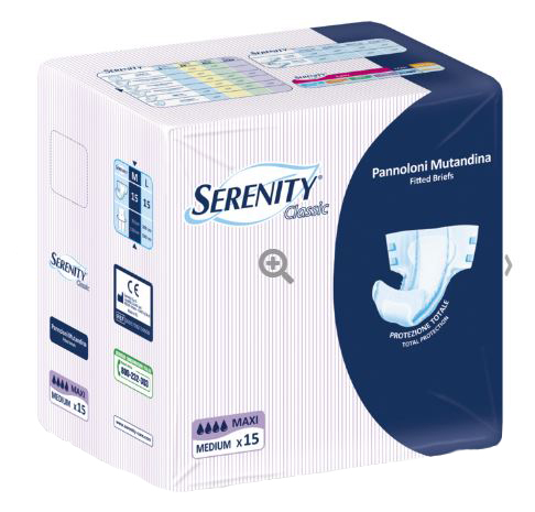 PANNOLONE MUTANDINA SERENITY CLASSIC MAXI TAGLIA EXTRALARGE 15 PEZZI - farmasorriso.com