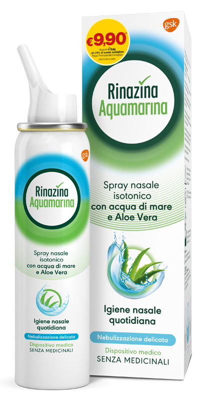 SOLUZIONE ISOTONICA RINAZINA AQUAMARINA ALOE DELICATA PROMO 100 ML - farmasorriso.com