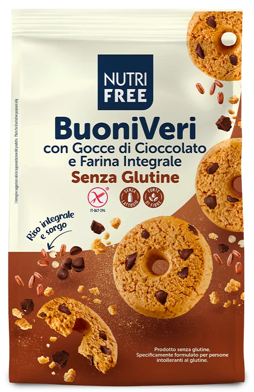 NUTRIFREE BUONI VERI CON GOCCE DI CIOCCOLATO 250 G - farmasorriso.com