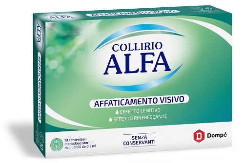 COLLIRIO ALFA AFFATICAMENTO VISIVO 10 PEZZI DA 0,5 ML - farmasorriso.com