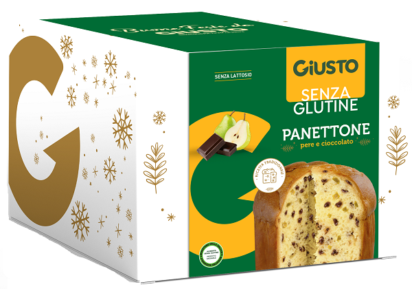 GIUSTO SENZA GLUTINE PANETTONE PERE E CIOCCOLATO 500 G - farmasorriso.com