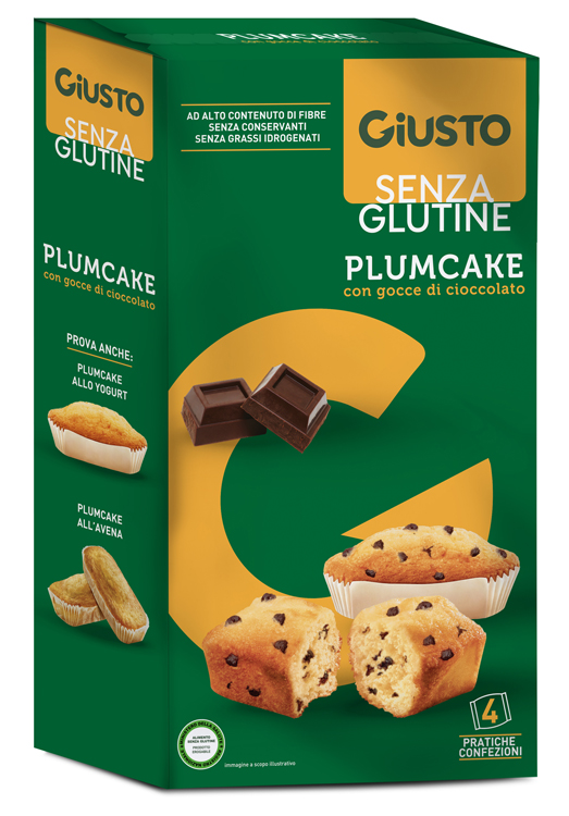 GIUSTO SENZA GLUTINE PLUMCAKE CON GOCCE DI CIOCCOLATO 160 G - farmasorriso.com
