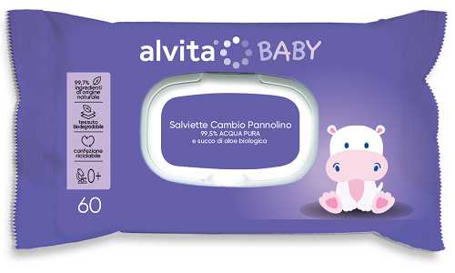 ALVITA BABY SALVIETTE PURE WATER 60 PEZZI - farmasorriso.com
