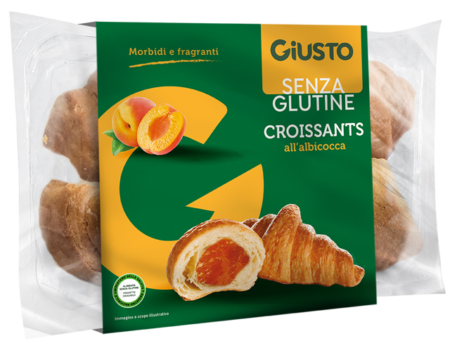GIUSTO SENZA GLUTINE CROISSANT ALBICOCCA 4 PEZZI DA 80 G - farmasorriso.com