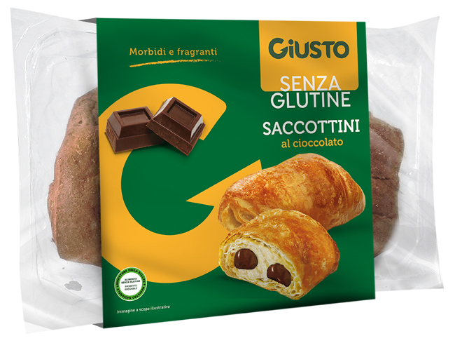 GIUSTO SENZA GLUTINE SACCOTTINI CIOCCOLATO 4 PEZZI DA 80 G - farmasorriso.com