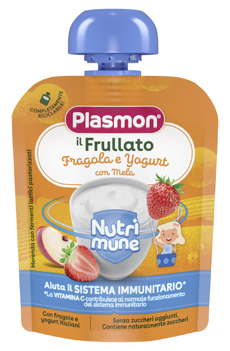 PLASMON NUTRI-MUNE FRAGOLA/YOGURT CON MELA 85 G - farmasorriso.com