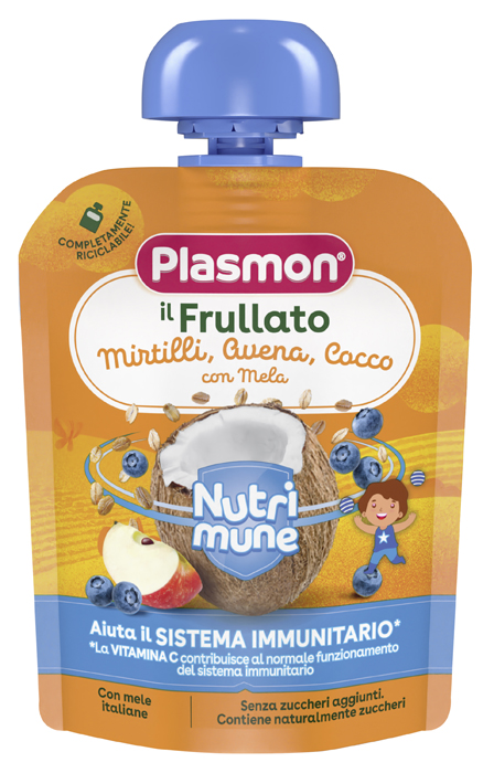 PLASMON NUTRI-MUNE MIRTILLO/AVENA/COCCO CON MELA 85 G - farmasorriso.com