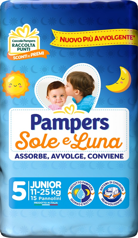 PAMPERS SOLE&LUNA JUNIOR 15 PEZZI - farmasorriso.com
