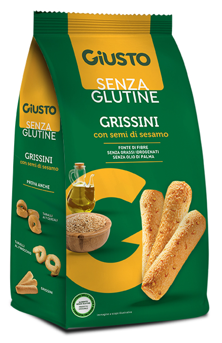 GIUSTO SENZA GLUTINE GRISSINI AL SESAMO 150 G - farmasorriso.com